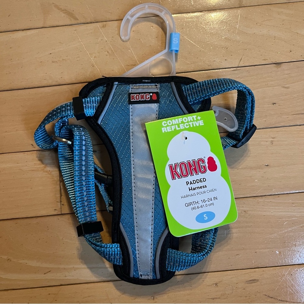 KONG COMFORT + REFLECTIVE NWT DOG HARNESS COLOR Blue Small NEW